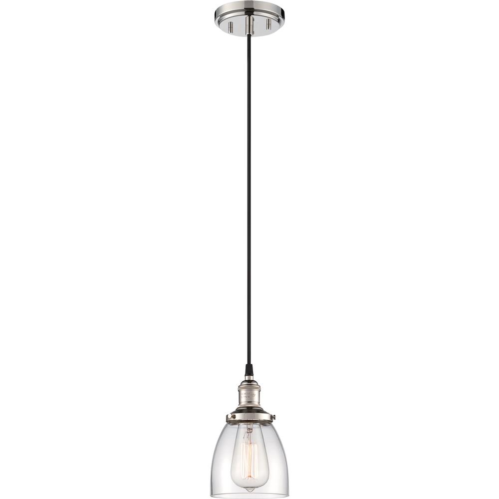Nuvo Lighting 60/5404  Vintage - 1 Light Pendant with Clear Glass - Vintage Lamp Included in Polished Nickel Finish